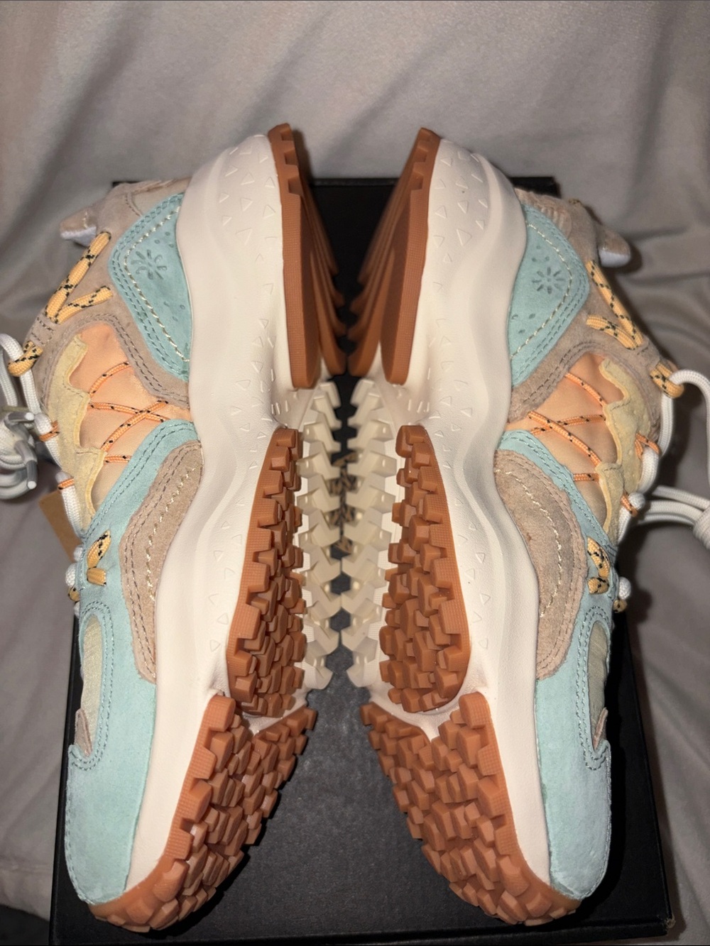 NWT Flower Mountain YAMABUSHI WOMAN Suede and fabric sneakers - Mentos/Sand Pale - Picture 14 of 15